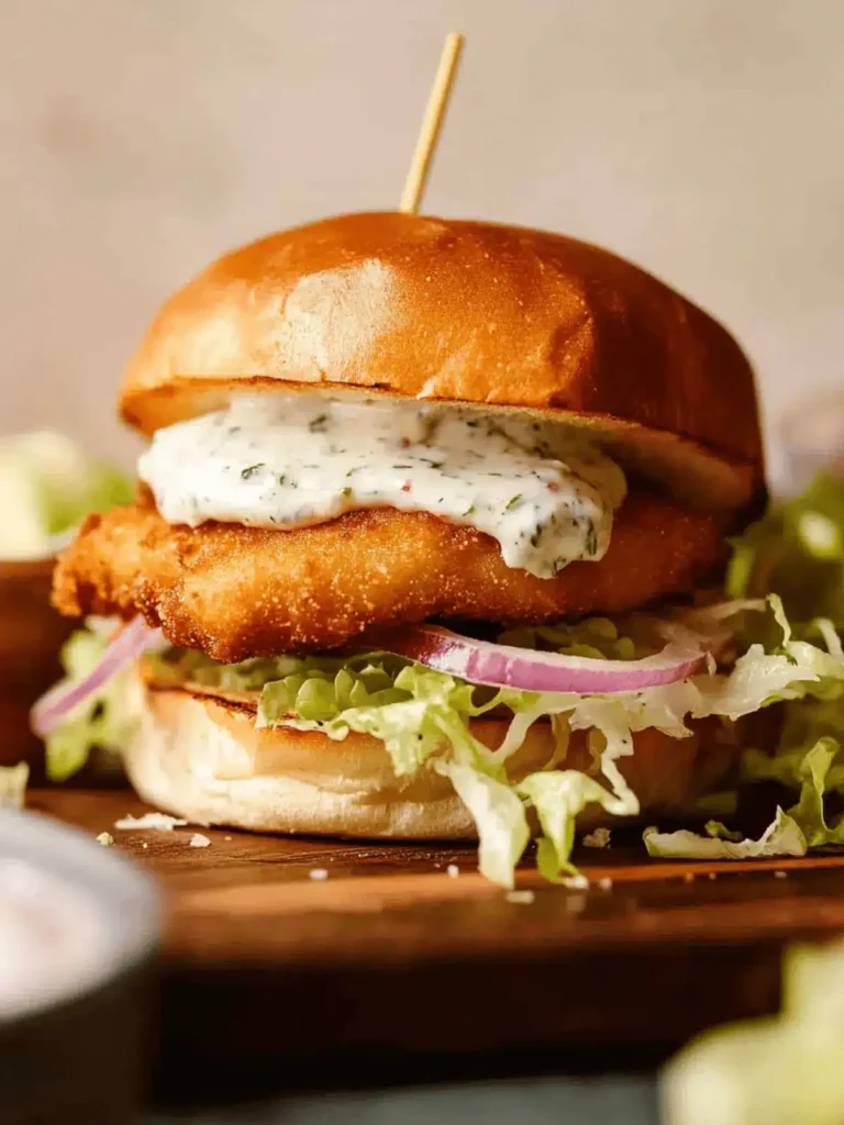 Crispy Cod Sandwich with Homemade Tartar Sauce for Summer Joy